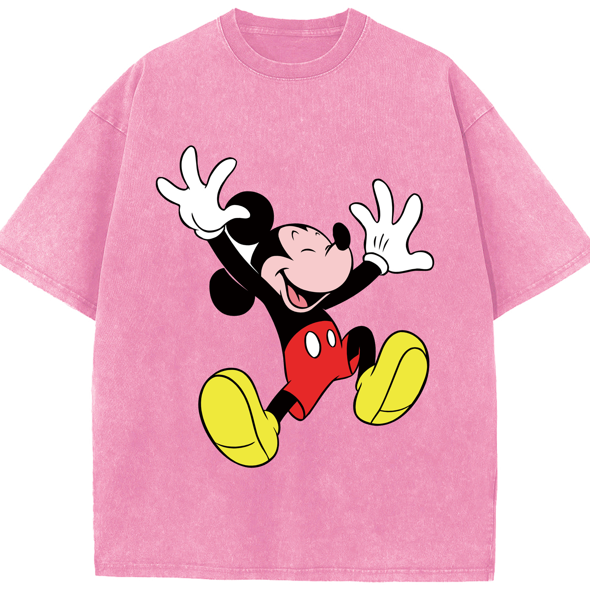 （画像用） ミッキーマウス Mickey Mouse 綿100% ヴィンテージ風 半袖Tシャツ（フロントプリント）